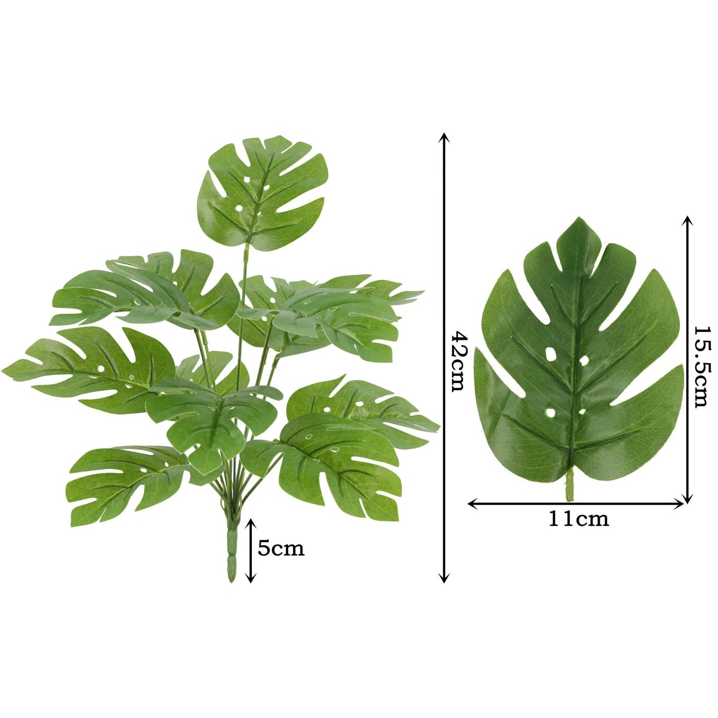 Künstliche Monstera Pflanze 42–54cm – UV-beständig für Indoor & Outdoor Deko