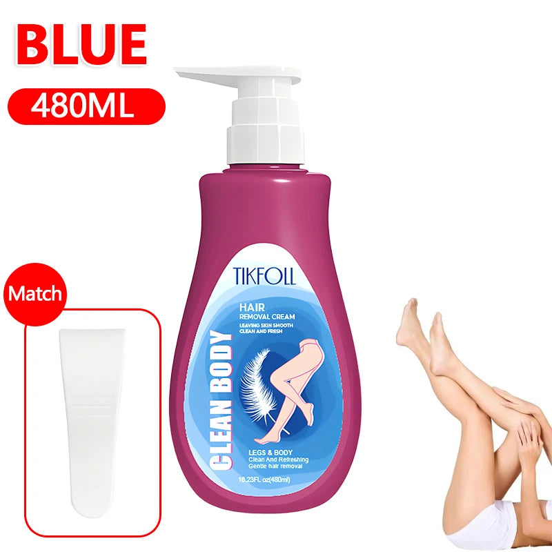 Haarentfernungscreme 480ml – Sanfte Formel für Männer & Frauen, Beine, Arme & Intimbereich