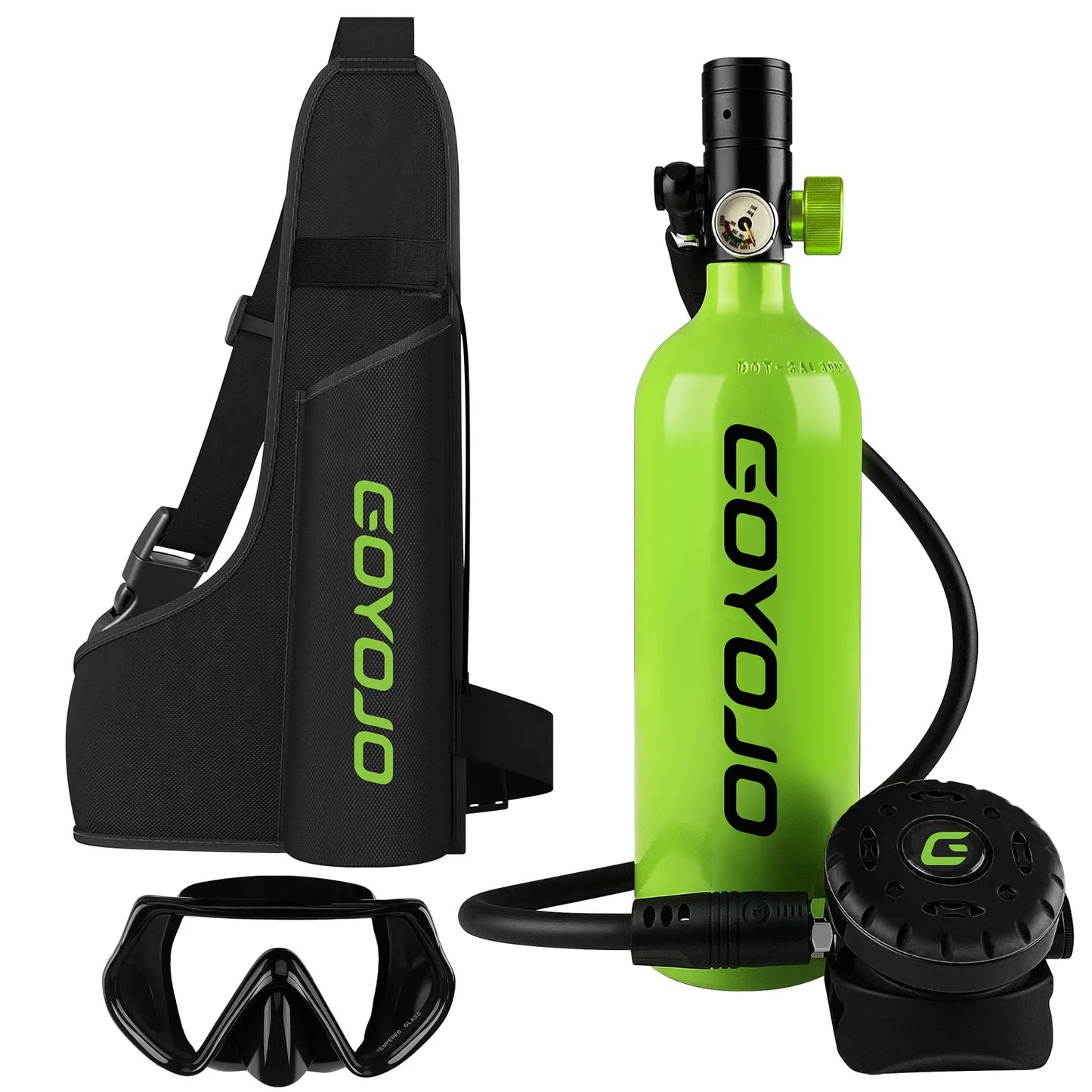1L Mini Scuba Tank mit Tauchermaske – DOT-zertifiziert, 15 Min. Tauchzeit