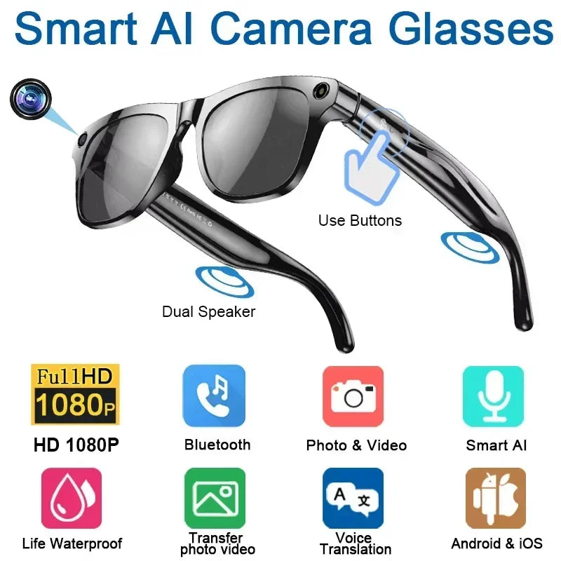 Lenovo 8K Smart-Brille – 1200MP Kamera, ChatGPT, Touch, Sport, KI-Sprachassistent & Bluetooth