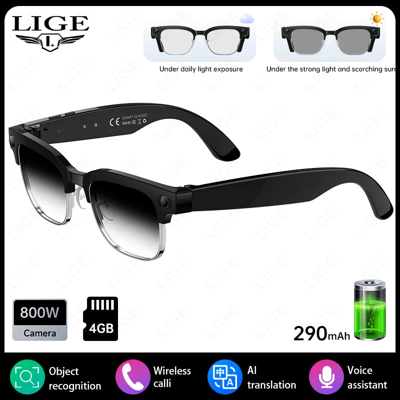 KI Smart Brille – 8MP Kamera, IP66 Wasserdicht, 290mAh, Übersetzung & Bluetooth