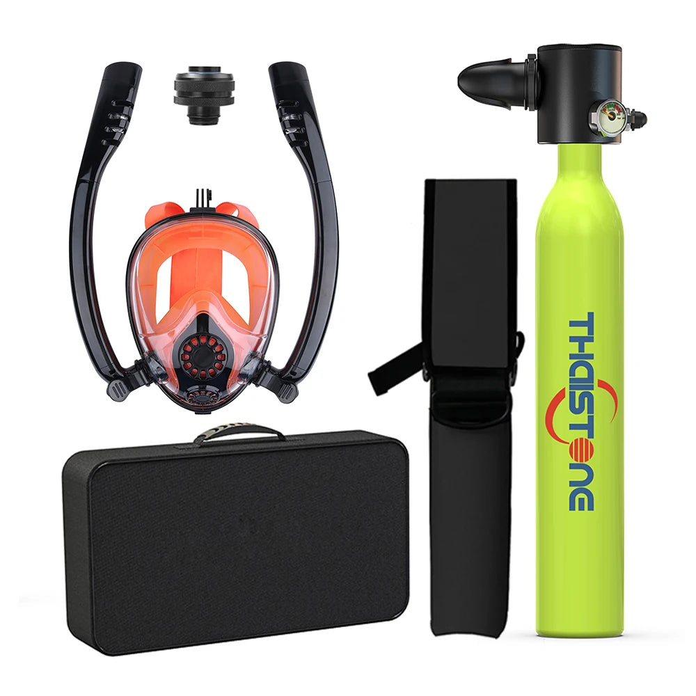 Tauchset mit Vollgesichtsmaske – 0,5 L Mini Scuba Tank & Schnorchelmaske