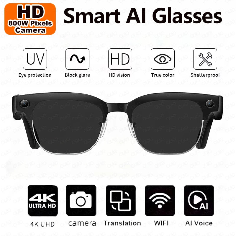 yaocx W630 KI Smart Brille – 800W Kamera, KI-Übersetzung & Bluetooth