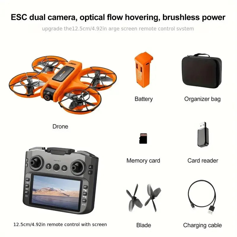 S156 Drohne – HD Dual-Kamera, 4,92-Zoll Display, Brushless Motor, Optical Flow