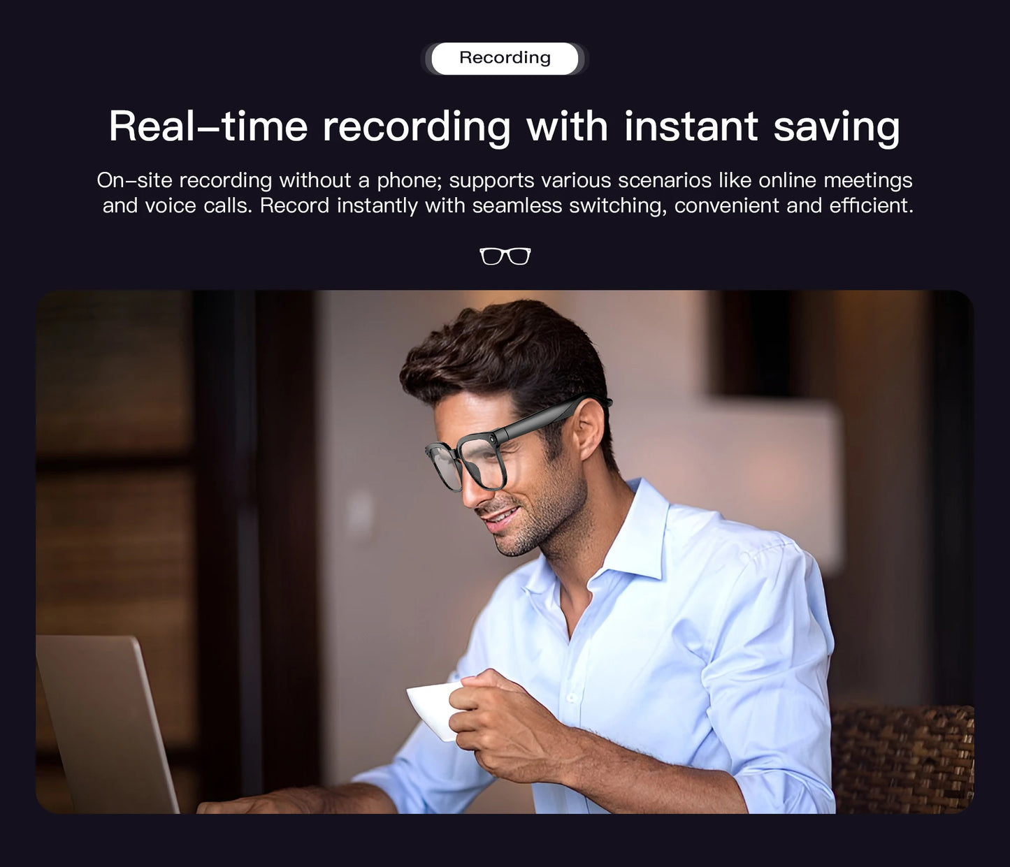KI Smart Brille 2026 Business – 8MP Kamera, 1080P Video, ChatGPT & 120+ Sprachen