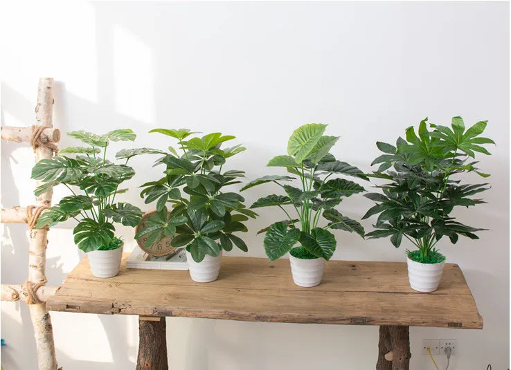 Künstliche Pflanzen Set 3er – Monstera & Palme für Heim & Hochzeit