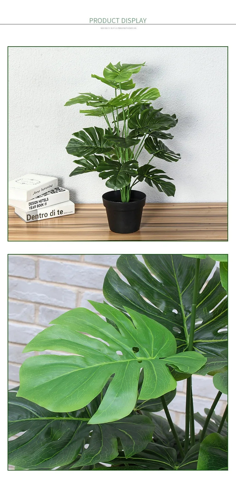 Künstliche Pflanzen Set 3er – Monstera & Palme für Heim & Hochzeit