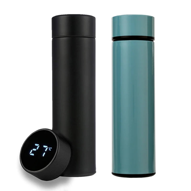 Thermos Trinkflasche 450ml – Edelstahl mit LED Temperaturanzeige & Teefilter