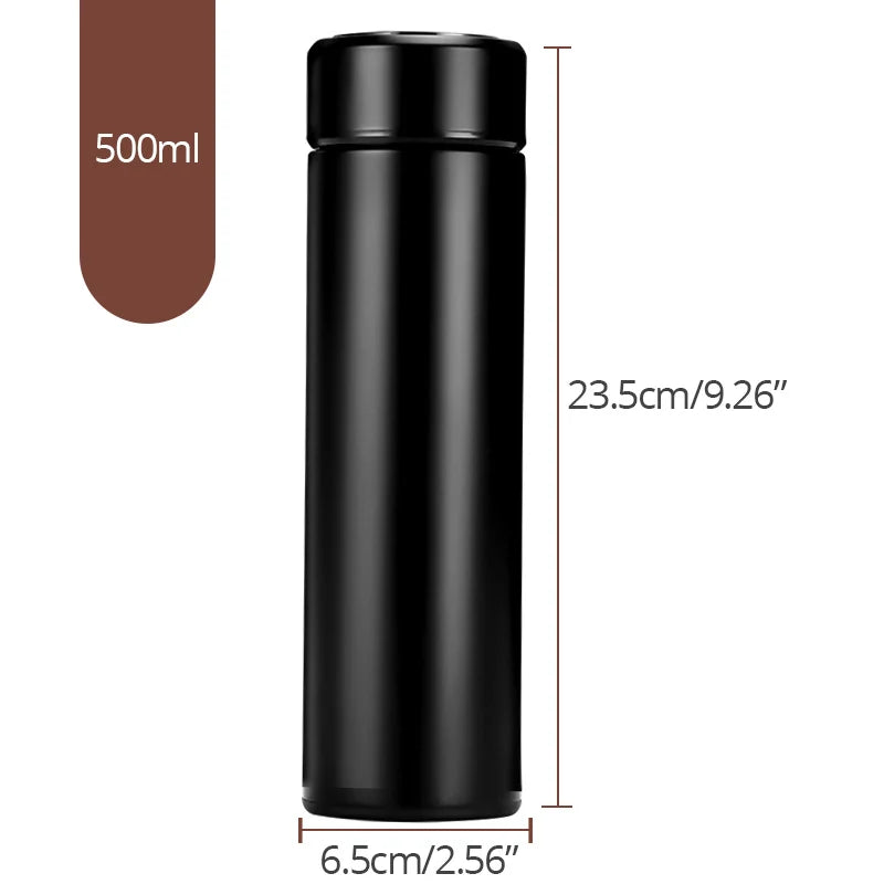 Thermos Trinkflasche 450ml – Edelstahl mit LED Temperaturanzeige & Teefilter