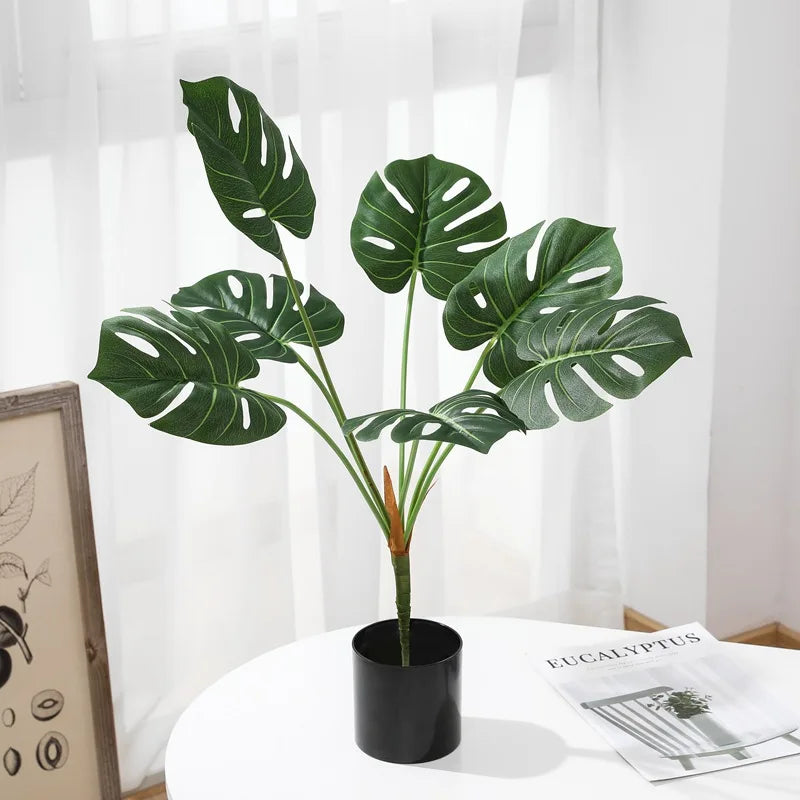 Künstliche Pflanzen Set 3er – Monstera & Palme für Heim & Hochzeit