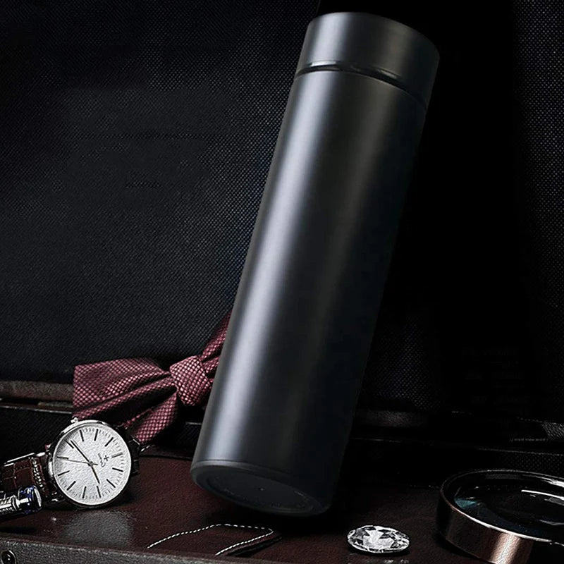 Thermos Trinkflasche 450ml – Edelstahl mit LED Temperaturanzeige & Teefilter