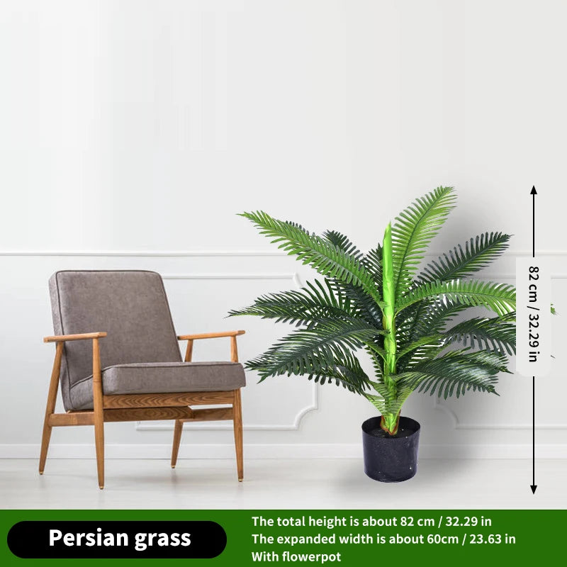 Große Kunstpflanze Monstera & Bambus – Tropische Deko-Pflanze mit Blumentopf für Innen & Außen