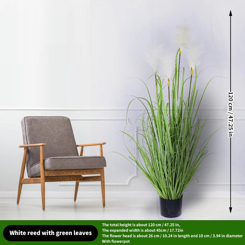 Große Kunstpflanze Monstera & Bambus – Tropische Deko-Pflanze mit Blumentopf für Innen & Außen