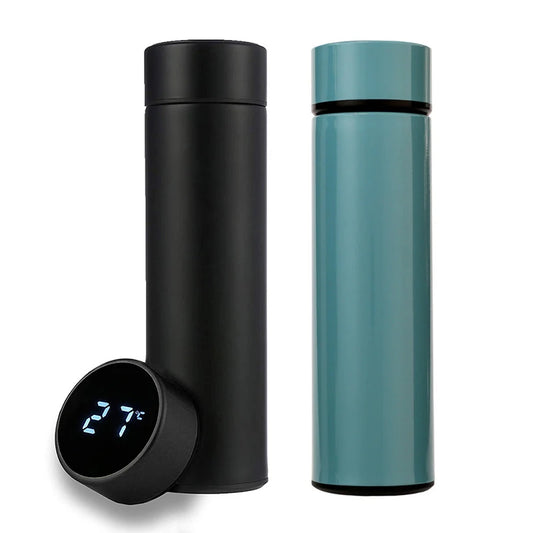 Thermos Trinkflasche 450ml – Edelstahl mit LED Temperaturanzeige & Teefilter
