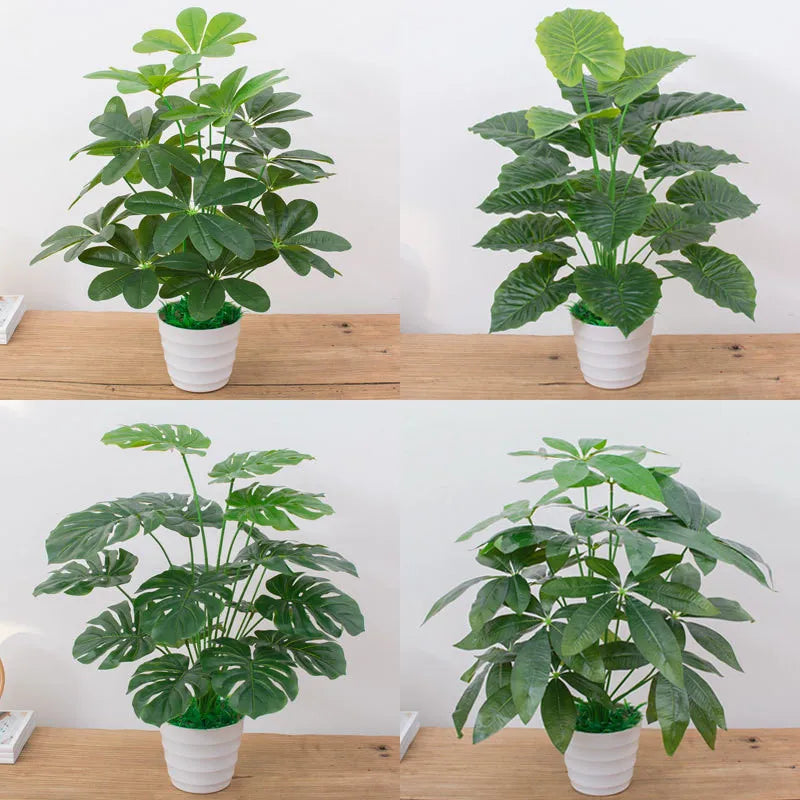 Künstliche Pflanzen Set 3er – Monstera & Palme für Heim & Hochzeit