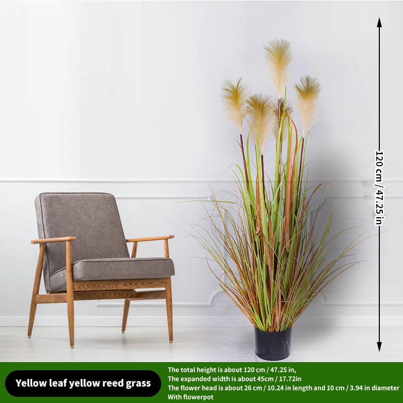 Große Kunstpflanze Monstera & Bambus – Tropische Deko-Pflanze mit Blumentopf für Innen & Außen