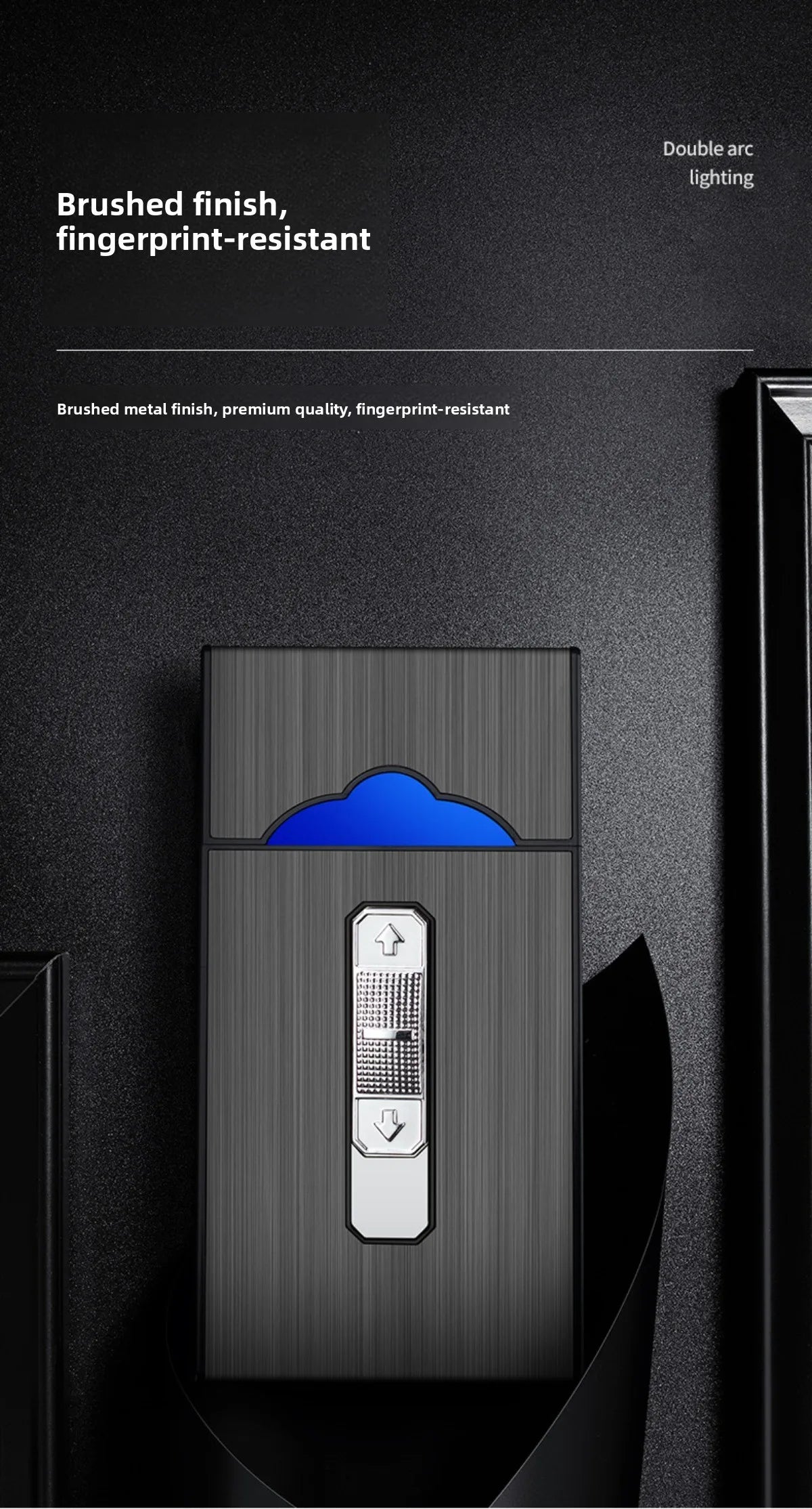 B05 USB-Zigarettenetui für 20 Zigaretten mit Dual-Lichtbogen-Feuerzeug – Produktbild 13