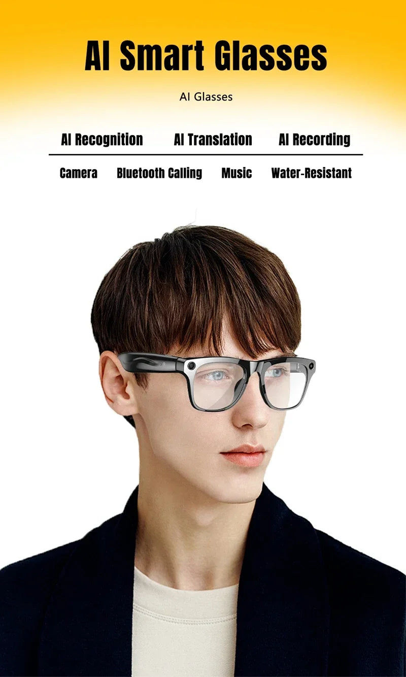 6K AI Kamera Brille – Photochrom, ChatGPT, Übersetzung in 75 Sprachen & Bluetooth
