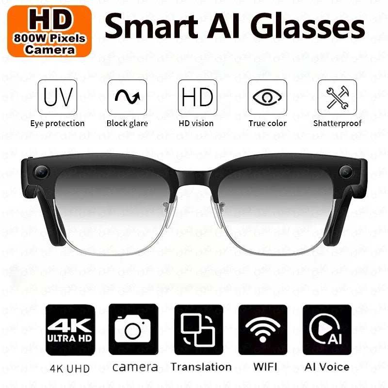 yaocx W630 KI Smart Brille – 800W Kamera, KI-Übersetzung & Bluetooth