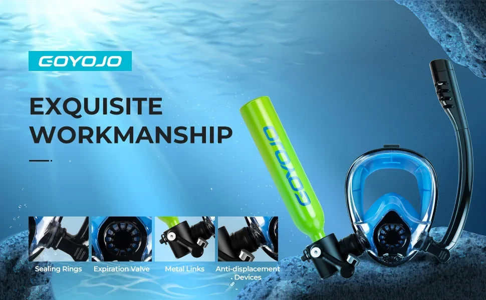 Tauchset mit Vollgesichtsmaske & 0,5 L Scuba Tank – Komplettset für Schnorcheln & Tauchen