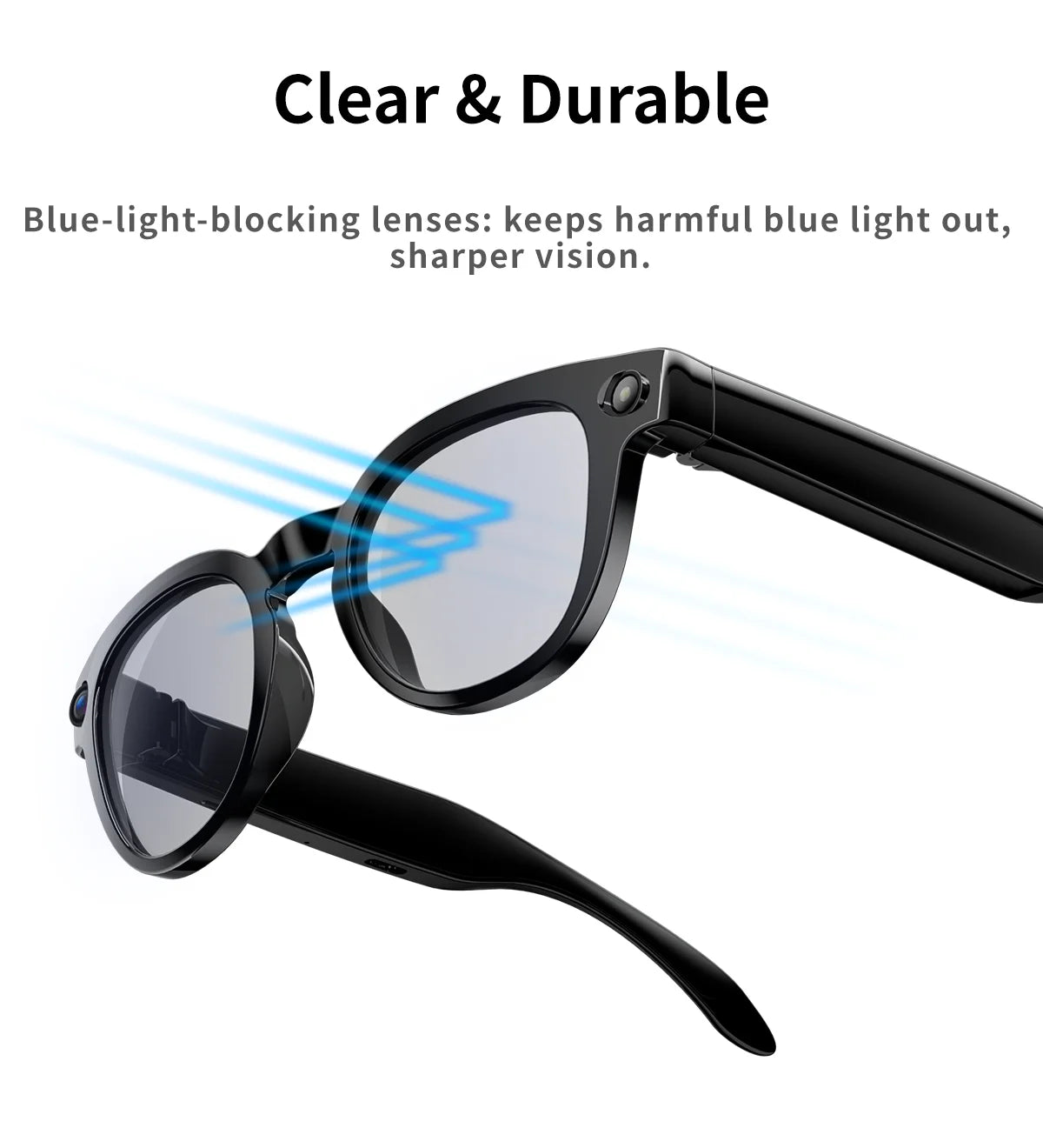 KI Smart Brille 2026 – 800W HD, Bluetooth 5.4, Wasserdicht, Übersetzung & Anti-Blaulicht