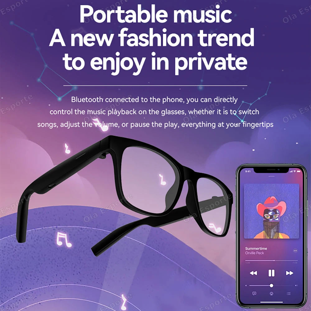 Smart Glasses Bluetooth – Anti-Blaulicht, Touch Control & Stereo Headset