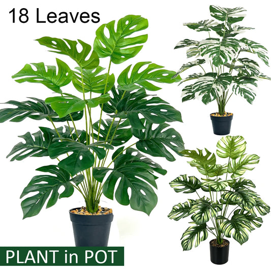 Künstliche Palme im Topf – 29 Zoll Monstera Deko Pflanze für Indoor & Outdoor