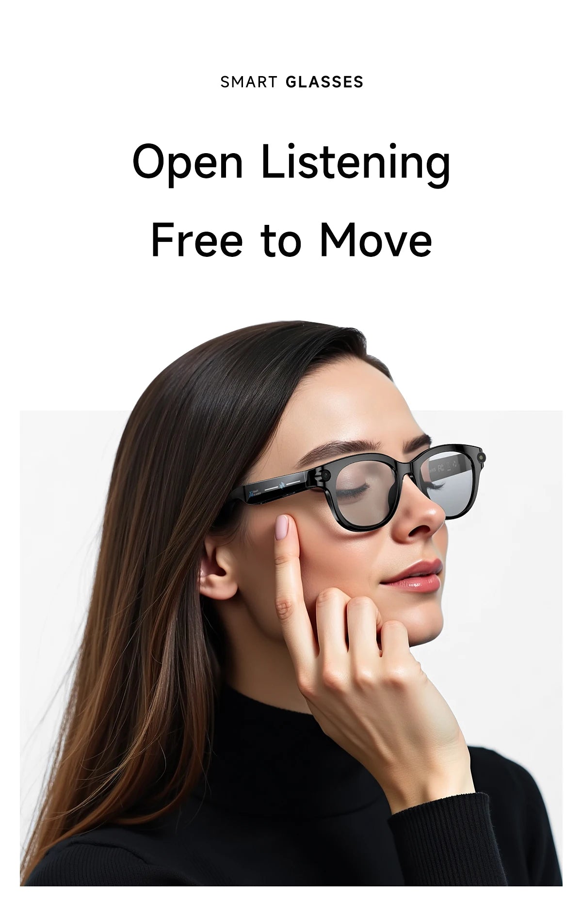 KI Smart Brille – Bilderkennung, KI-Sprachassistent, Musiksteuerung & TYPE-C Schnellladung