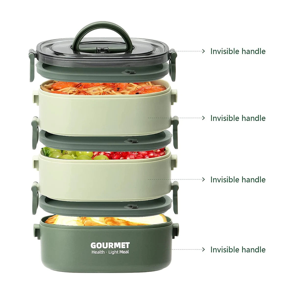 Bento Lunchbox 3-stöckig – Auslaufsicher, Mikrowellengeeignet & Besteck inklusive