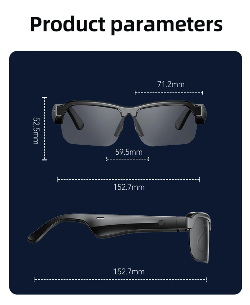 Smart Glasses 8K AI – 100MP Kamera, Bluetooth, Musik & Sonnenbrille für Damen & Herren