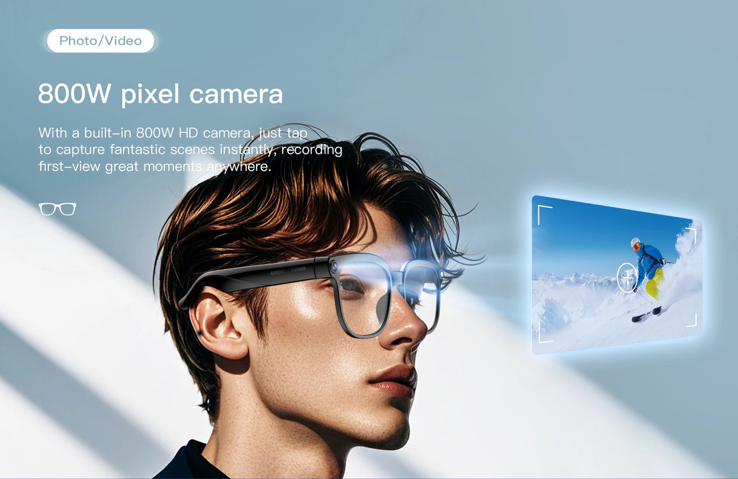 W630 Smart Brille – Kamera, KI-Übersetzung & WiFi Streaming
