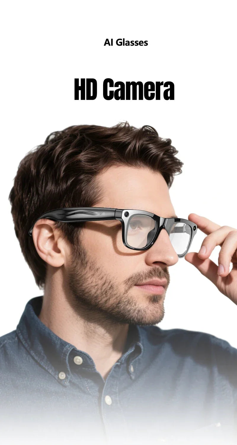 6K AI Kamera Brille – Photochrom, ChatGPT, Übersetzung in 75 Sprachen & Bluetooth