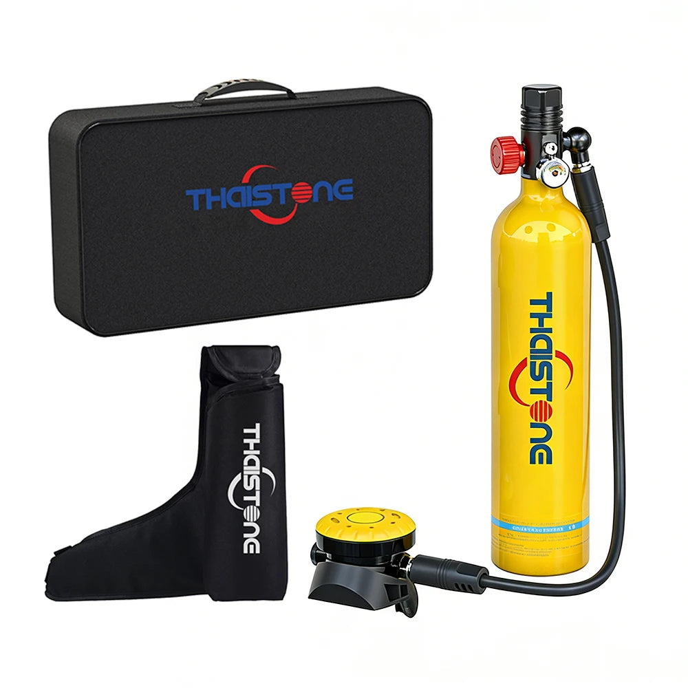 THAISTONE 1L Scuba Tauchflasche – 15–25 Min. Tauchzeit mit Adapter & Profi-Ausrüstung