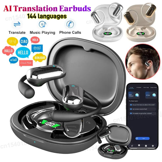 YYK-Q16S KI Übersetzer-Ohrhörer 3-in-1 – Musik, Anrufe & 144 Sprachen Echtzeit-Übersetzung