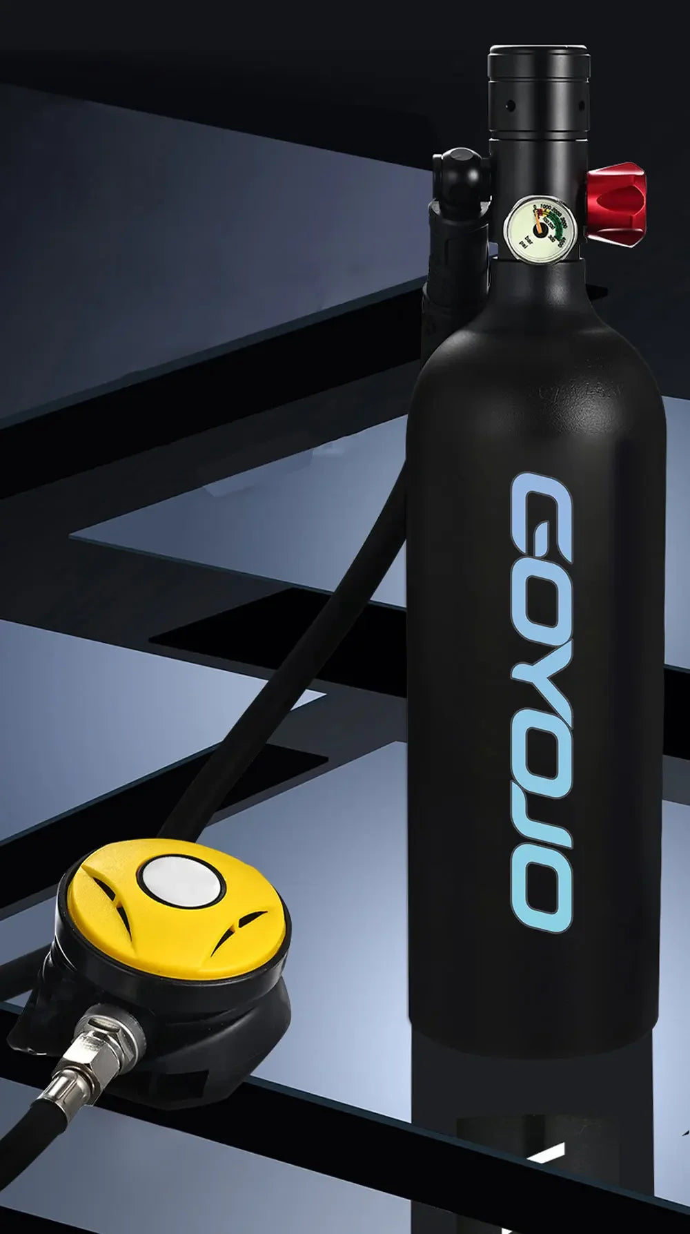 1L Mini Scuba Tank mit Tauchermaske – DOT-zertifiziert, 15 Min. Tauchzeit
