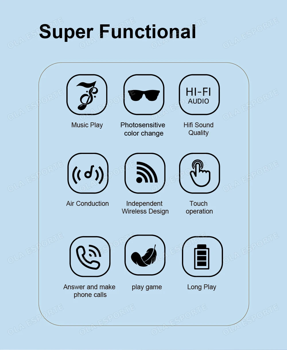 Bluetooth Sport Sonnenbrille – Musik, Anrufe, KI-Übersetzung & UV-Schutz