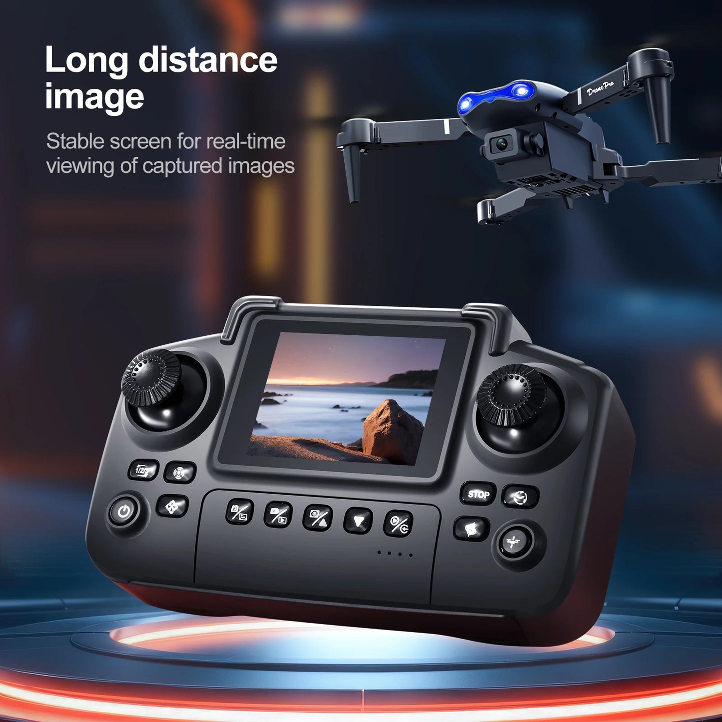 JJRC E88/E99 Drohne – 4K Dual-Kamera, Display-Fernbedienung, Faltbar