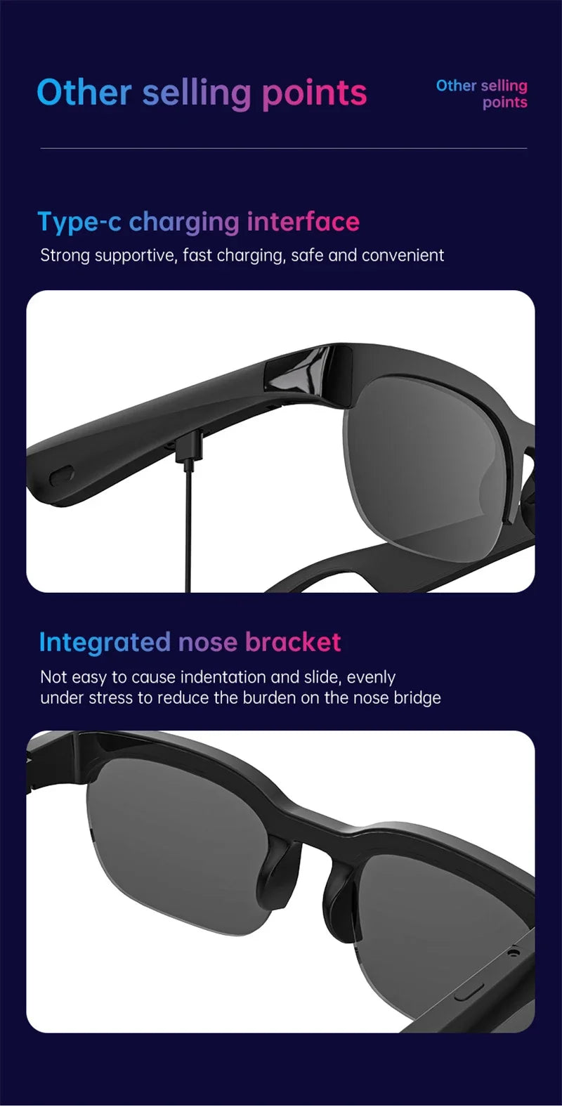 Lenovo XG89 Bluetooth-Smart-Brille für Musik und Anrufe – Produktbild 18