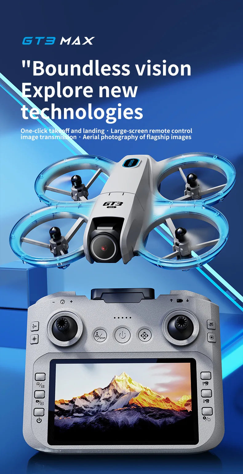 GT3 MAX Mini-Drohne 8K HD – 4,3" Display, Kopfloser Modus, 360° Flip & Kinder-Quadcopter