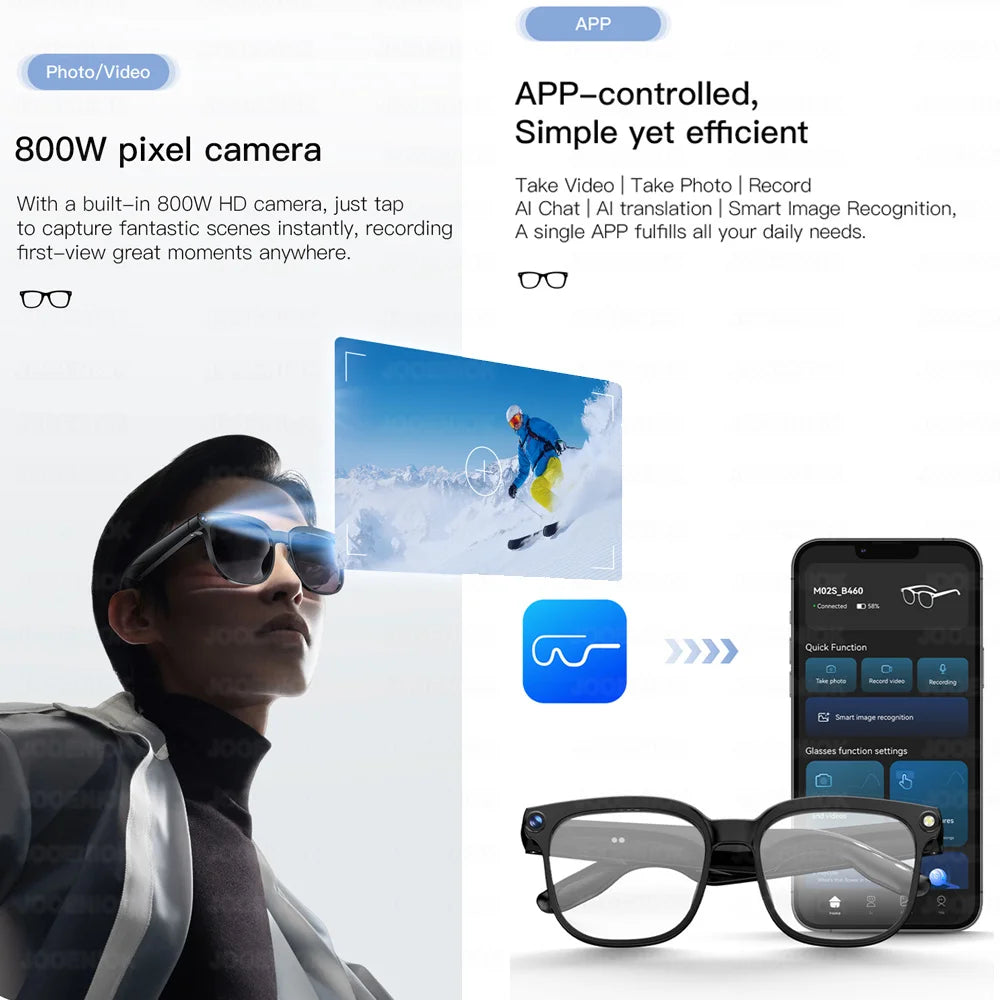 AI Smart Glasses 2026 – 1080P Kamera, WLAN, Übersetzung & Sprachassistent