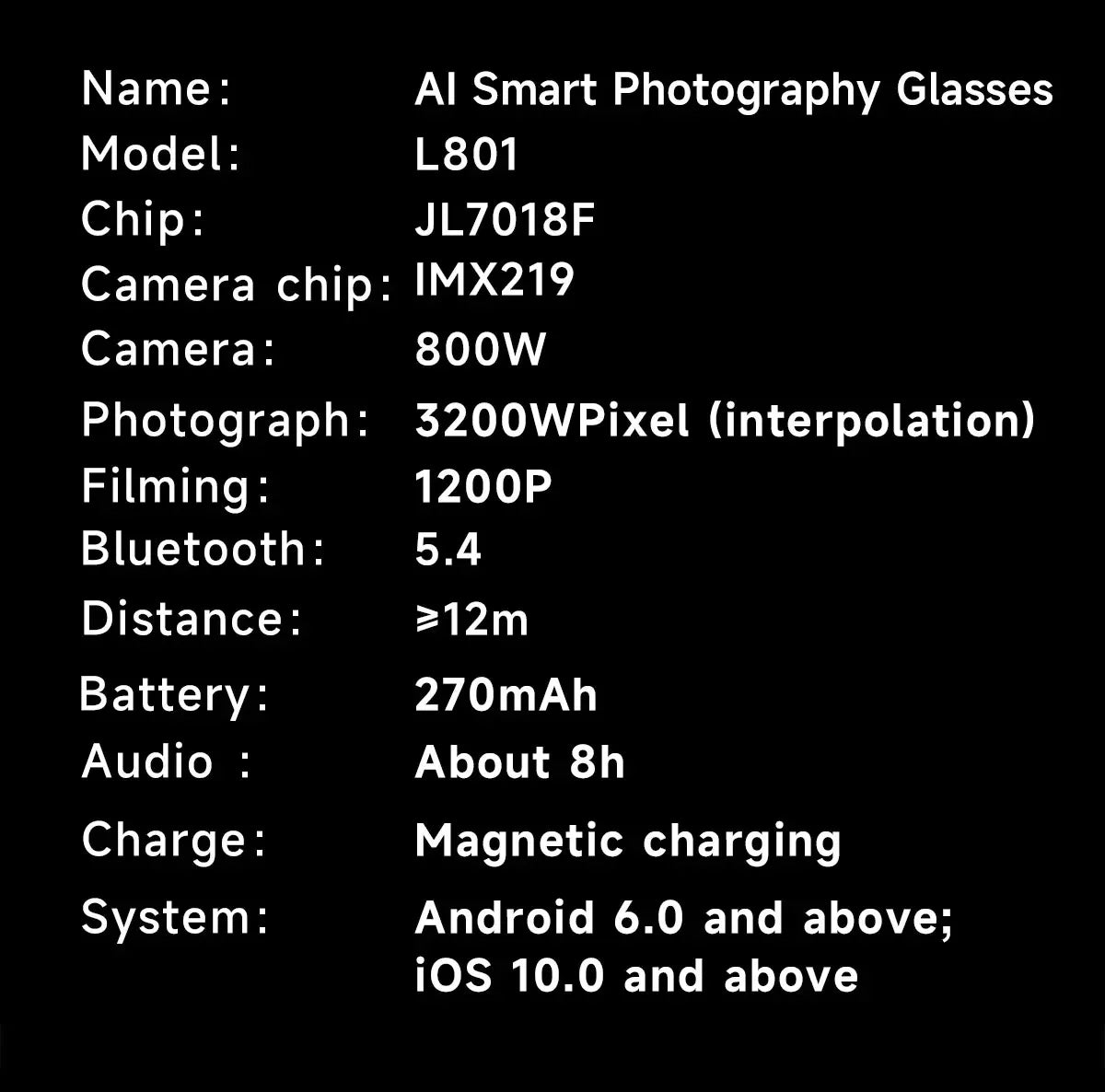 Lenovo Smart-Brille 100MP 8K HD – ChatGPT, 260mAh Akku, Bluetooth & KI-Sprachassistent