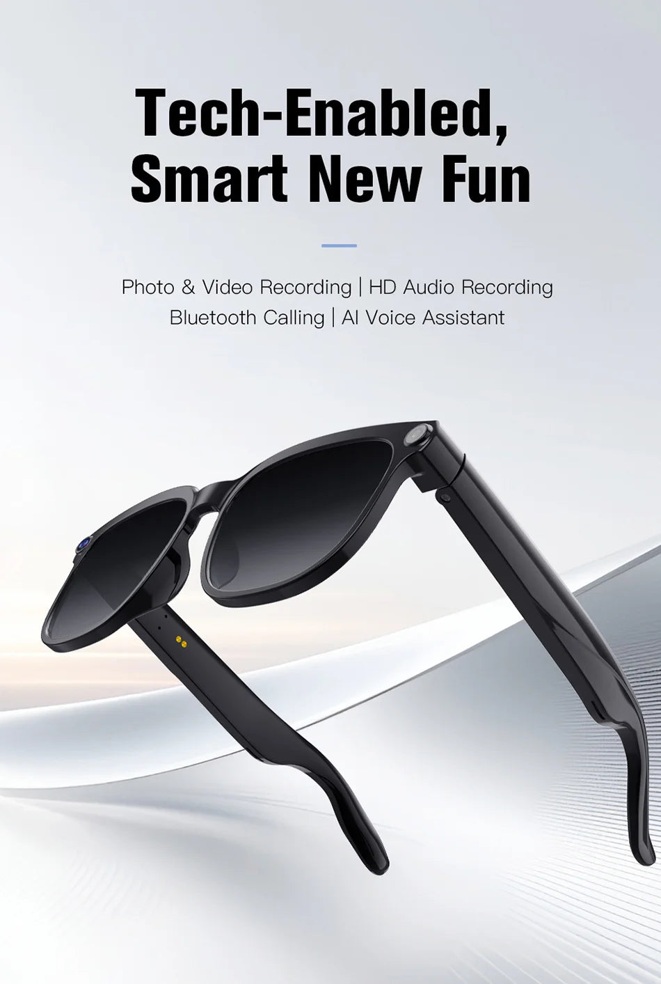 AI Smart Glasses 2026 – 1080P Kamera, WLAN, Übersetzung & Sprachassistent