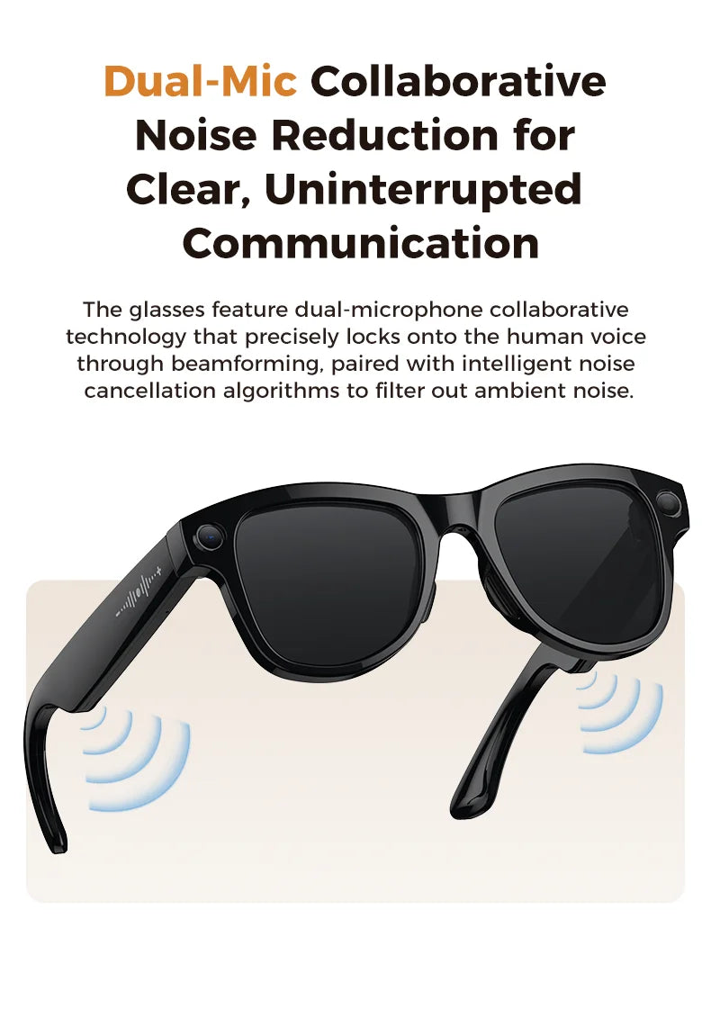 Lenovo 8K KI Smart Brille – HD Kamera, Bluetooth, Musik, Übersetzung & Photochrom-Gläser
