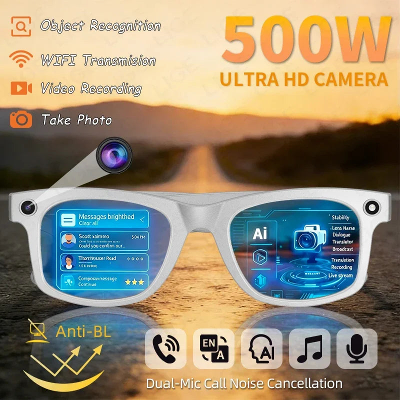 Smart Brille 2026 – Touch-Steuerung, Anti-Blaulicht, HD Foto & Video, Übersetzung & BT