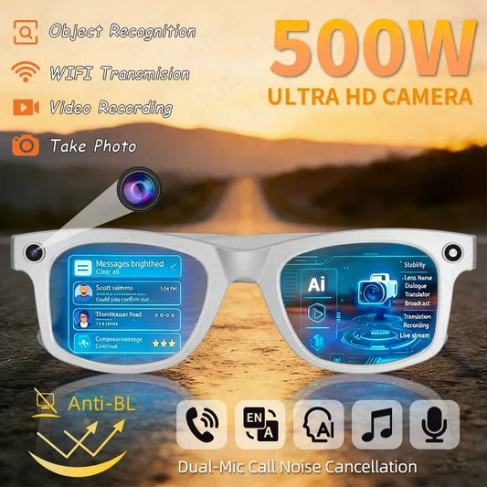 Smart Brille 2026 – Touch-Steuerung, Anti-Blaulicht, HD Foto & Video, Übersetzung & BT