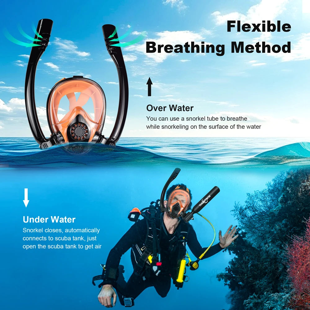 Tauchset mit Vollgesichtsmaske – 0,5 L Mini Scuba Tank & Schnorchelmaske