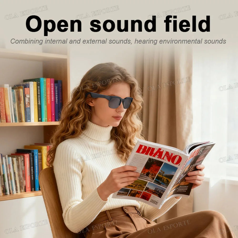 Smart Audio Brille – Bluetooth 5.3, Übersetzung in 144 Sprachen & 6h Akku