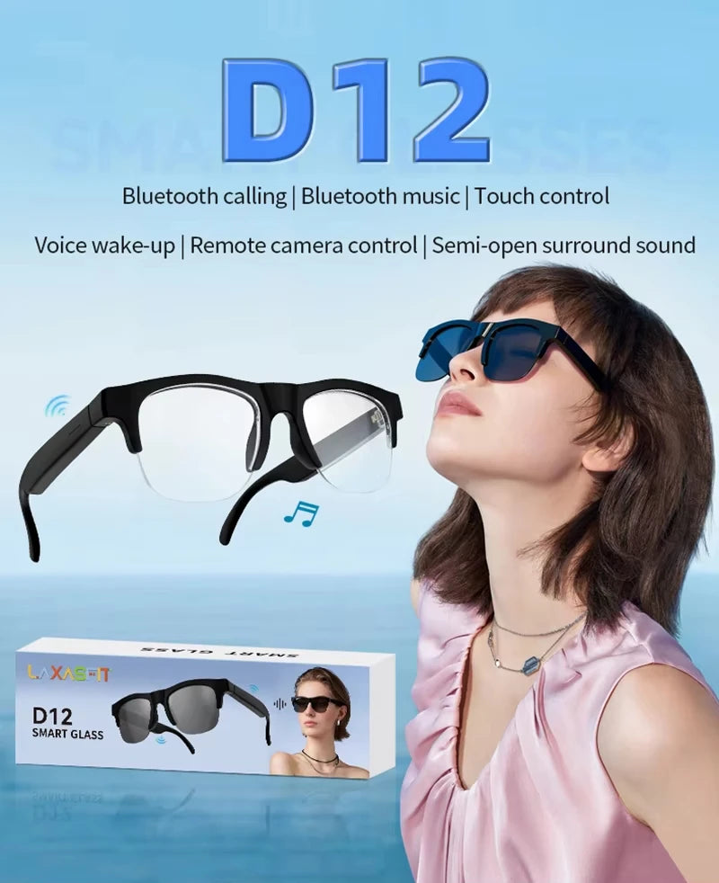 D12 Bluetooth-Smart-Brille für Musik und Anrufe – Produktbild 3