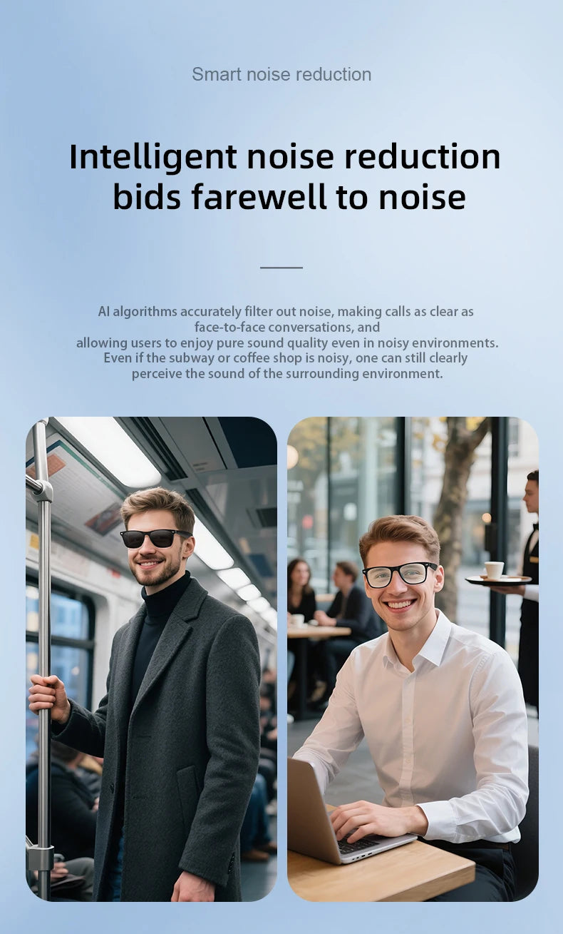 AI Smart Glasses – Bluetooth, KI-Übersetzung, UV-Schutz & Fernauslöser