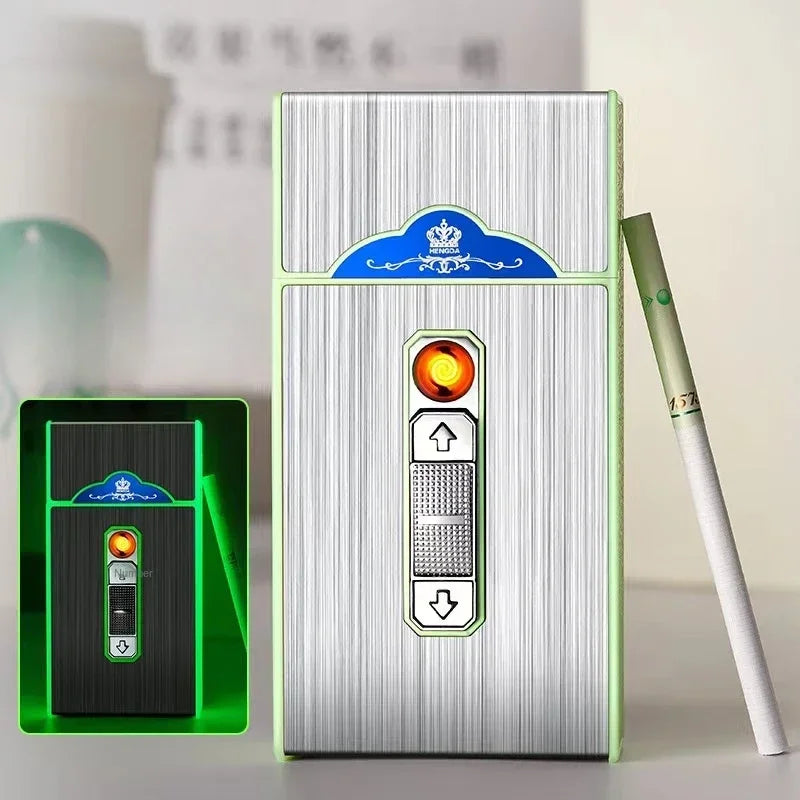 Schmales USB-Zigarettenetui für 20 Zigaretten mit Lichtbogen-Feuerzeug – Produktbild 21